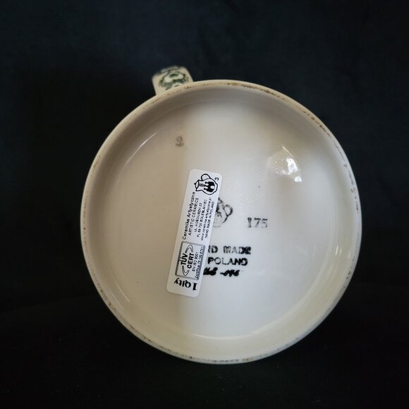 Ceramika Artystyczna Polish Pottery Beer Mug, Rose Pattern - Picture 6 of 8